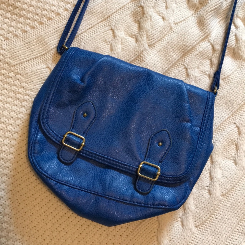 H&M Crossbody Purse Bright Blue with Snap Closure